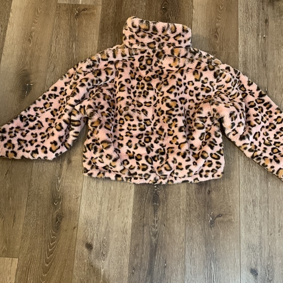 New PINK Victoria’s Secret X Know One Cares Faux Fur Coat Leopard Pink Small - Picture 4 of 4